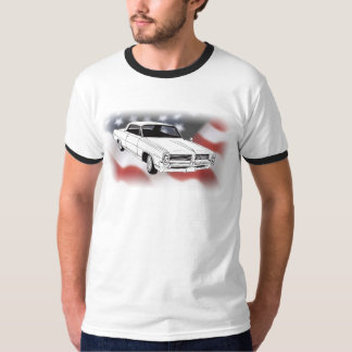 1964 Pontiac Bonneville over Amerikaanse vlag T-shirt