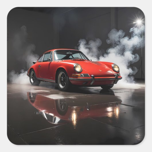 1964 Porsche 911 Vierkante Sticker (Voorkant)