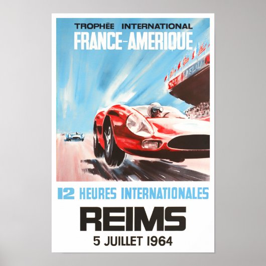 1964 Reims 12u Grand Prix-races Poster (Voorkant)