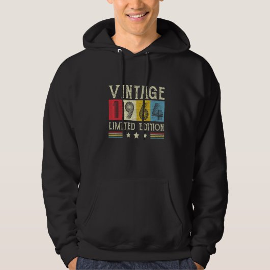 1964 Retro 58ste Verjaardagsdecoratie 58 jaar Hoodie (Voorkant)