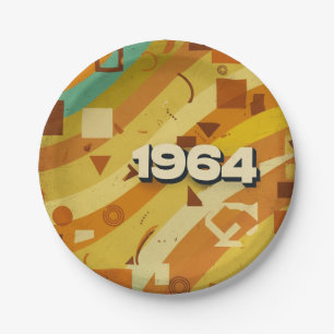 1964 - Retro  jaren '60 Geometrisch ontwerp - Papieren Bordje