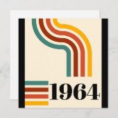1964 Retro Stripe Vintage Poster Bedankkaart (Voorkant / Achterkant)