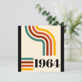 1964 Retro Stripe Vintage Poster Bedankkaart