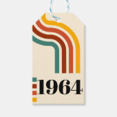 1964 Retro Stripe Vintage Poster Cadeaulabel (Voorkant)