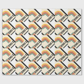 1964 Retro Stripe Vintage Poster Cadeaupapier (Vlak)