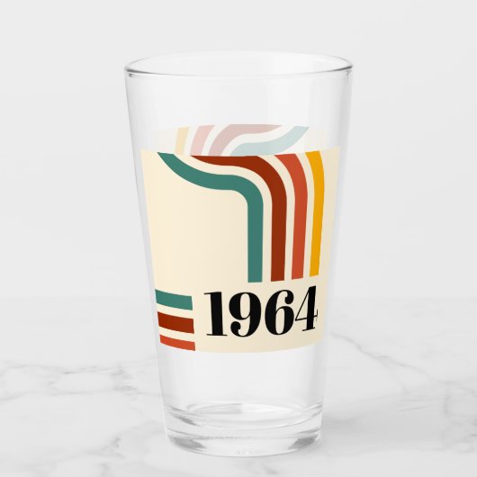 1964 Retro Stripe Vintage Poster Glas (Voorkant)