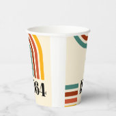 1964 Retro Stripe Vintage Poster Papieren Bekers (Rechts)