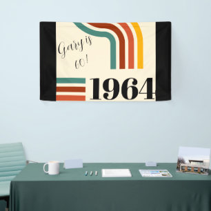 1964 Retro Stripe Vintage Poster Spandoek