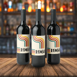 1964 Retro Stripe Vintage Poster Wijn Etiket