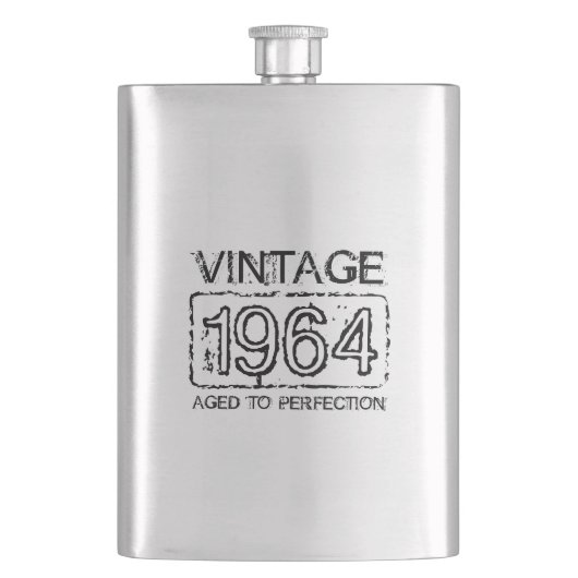 1964 Roestvrijstalen kolf | cadeau op de verjaard Flacon (Voorkant)