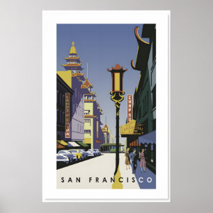 1964 “San Francisco” Vintage Stijl Chinatown Poster