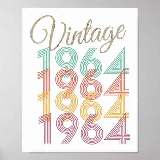 1964 stijl Birthday Poster (Voorkant)