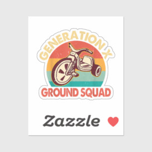 1965-1980 Generatie Gen X Generatie X Grond Squ Sticker