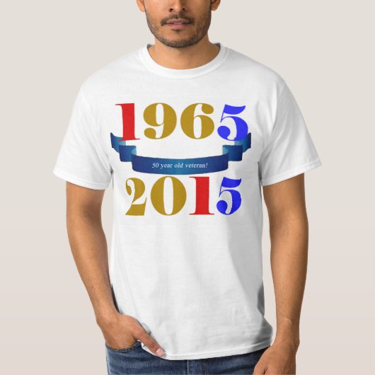 1965 - 2015 Herdenking 50 B'Day korte hoes T-shirt (Voorkant)