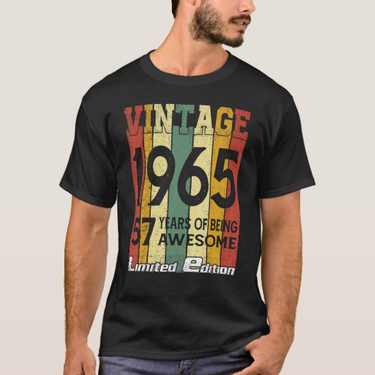 1965 57 jaar Geweldige 57e geboorte T-shirt (Voorkant)