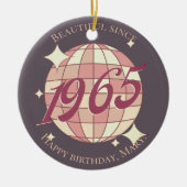  1965 60ste verjaardag retro paarse keramisch ornament (Voorkant)