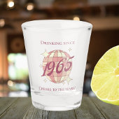  1965 60ste verjaardag retro paarse shot glas