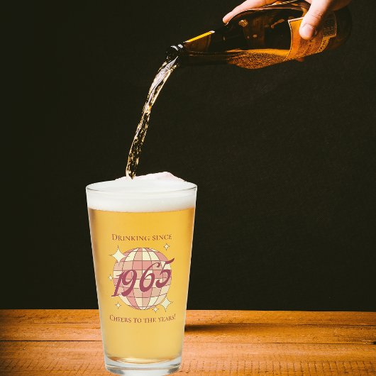 1965 60ste verjaardagsfeestje bier glas