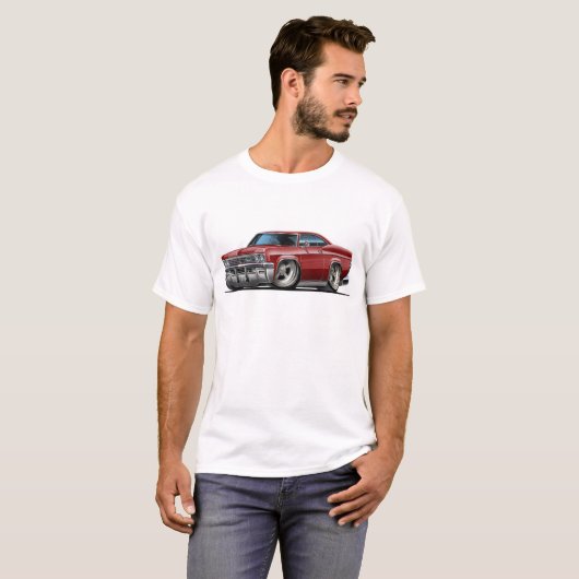 1965-66 Impala maroon auto T-shirt (Voorkant volledig)