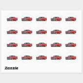 1965-66 Impala Red Car Ronde Sticker (Vel)