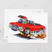 1965-66 Impala Red Convertible Briefkaart (Voorkant / Achterkant)