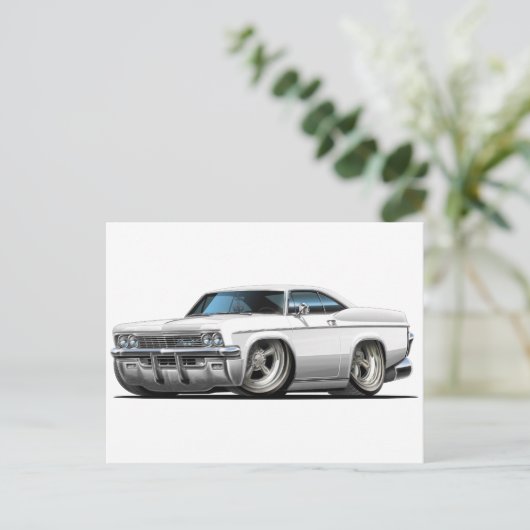 1965-66 Impala Witte auto Briefkaart (Staand voorkant)