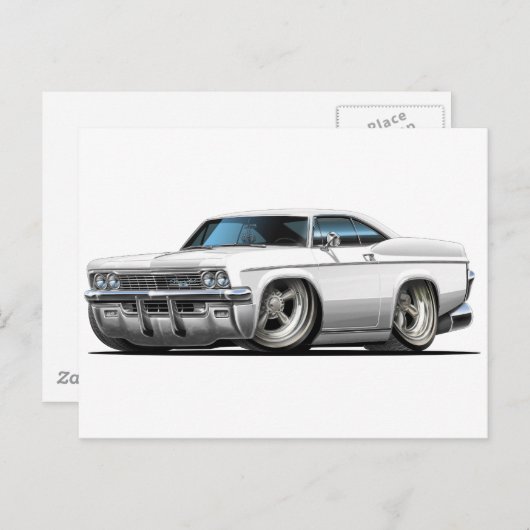 1965-66 Impala Witte auto Briefkaart (Voorkant / Achterkant)
