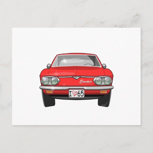 1965 Chevrolet Corvair Front Uitzicht Briefkaart (Voorkant)