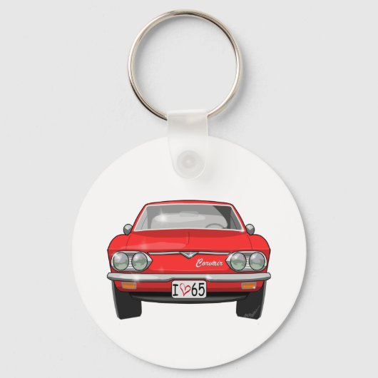 1965 Chevrolet Corvair Front Uitzicht Sleutelhanger (Voorkant)
