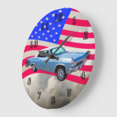 1965 Chevy Impala 327 met Amerikaanse vlag Grote Klok (Hoek)