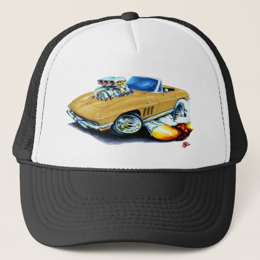 1965 Corvette Gold Convertible Trucker Pet (Voorkant)
