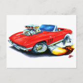 1965 Corvette Red Convertible Briefkaart (Voorkant)