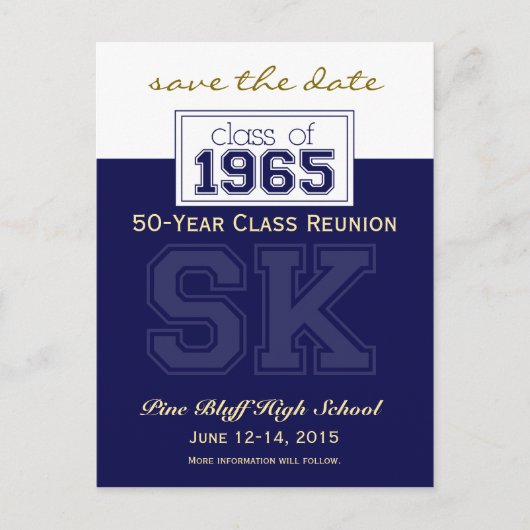 1965 Custom Class Reunion Save-the-Date Aankondigingskaart (Voorkant)