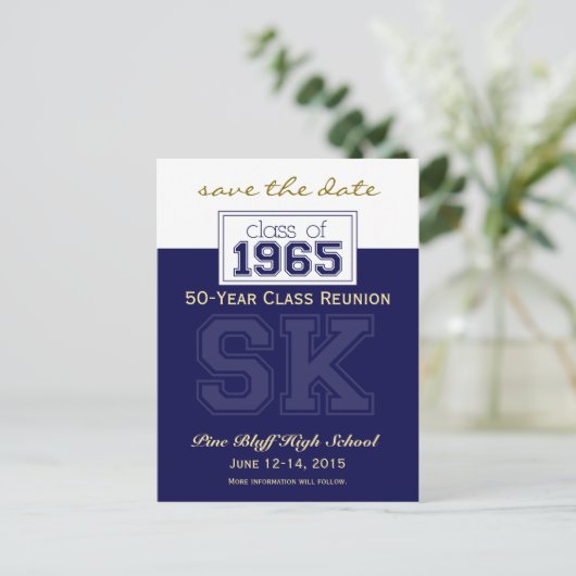 1965 Custom Class Reunion Save-the-Date Aankondigingskaart (Staand voorkant)