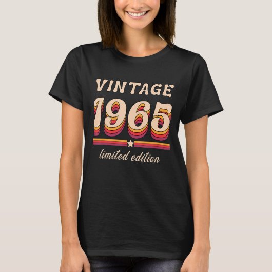 1965 geboorte, vogeldag, retro Bday T-shirt (Voorkant)