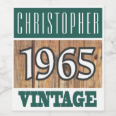 1965 Geboorte Wijn Label Etiket (Enkel label)
