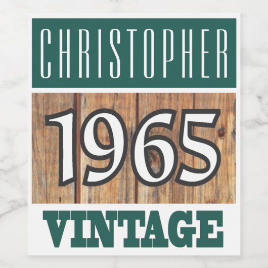 1965 Geboorte Wijn Label Wijn Etiket (Enkel label)