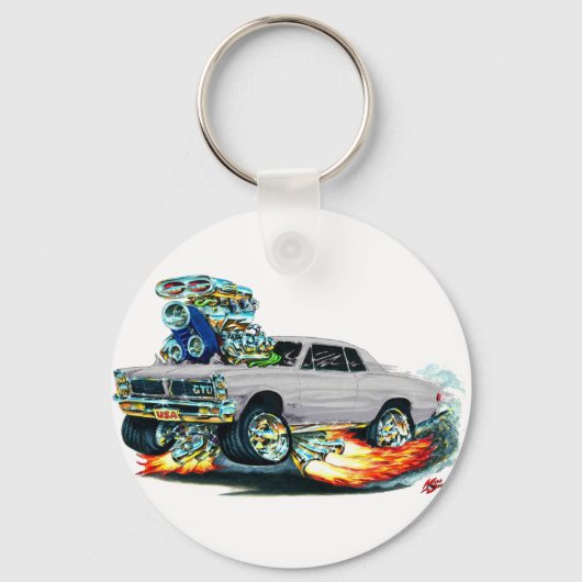1965 GTO grijze auto Sleutelhanger (Voorkant)