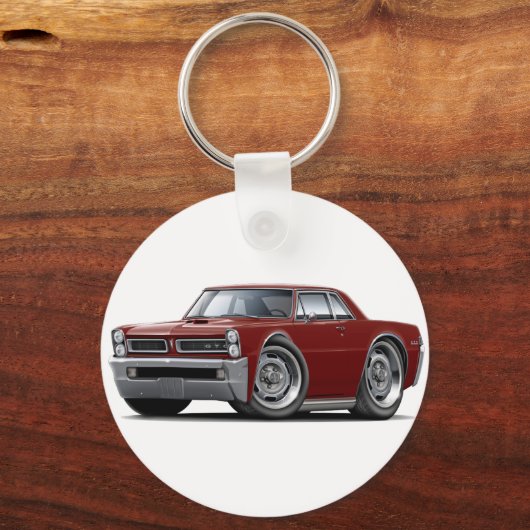 1965 GTO Maroon Car Sleutelhanger (Voorkant)