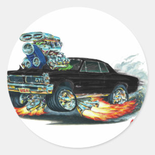 1965 GTO zwarte auto Ronde Sticker