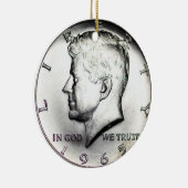 1965 Kennedy Half Dollar Ornament. Keramisch Ornament (Rechts)