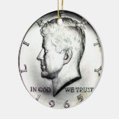 1965 Kennedy Half Dollar Ornament. Keramisch Ornament (Links)