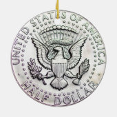 1965 Kennedy Half Dollar Ornament. Keramisch Ornament (Achterkant)