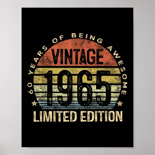  1965 Limited Edition 60-jaar-oude geschenken 60t Poster (Voorkant)