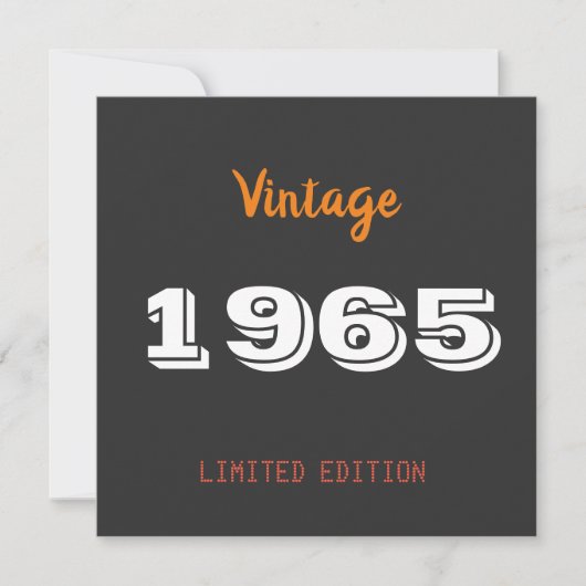 1965 limited edition 60ste verjaardag cadeau save the date (Voorkant)