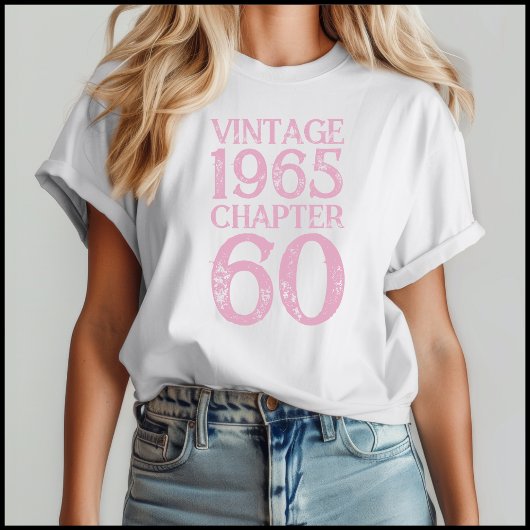 1965 Pink Distressed 60ste verjaardag Tri-Blend Shirt