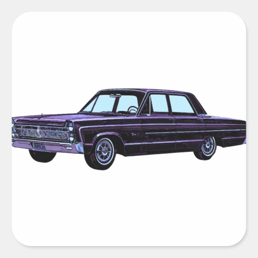 1965 Plymouth Fury I Vierkante Sticker (Voorkant)