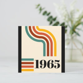 1965 Retro Stripe Vintage Poster Bedankkaart