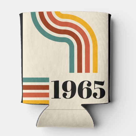 1965 Retro Stripe Vintage Poster Blikjeskoeler (Achterkant)