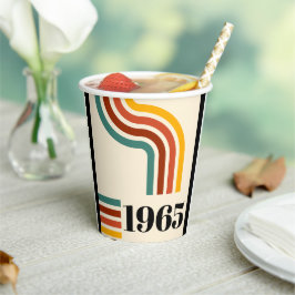 1965 Retro Stripe Vintage Poster Papieren Bekers